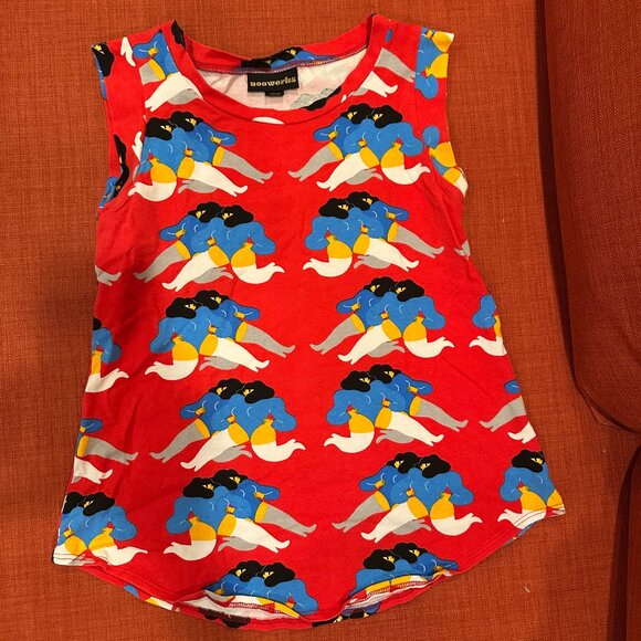 Rare! NOOWORKS MUSCLE TEE **DOUBLE LADIES* - Picture 1 of 3